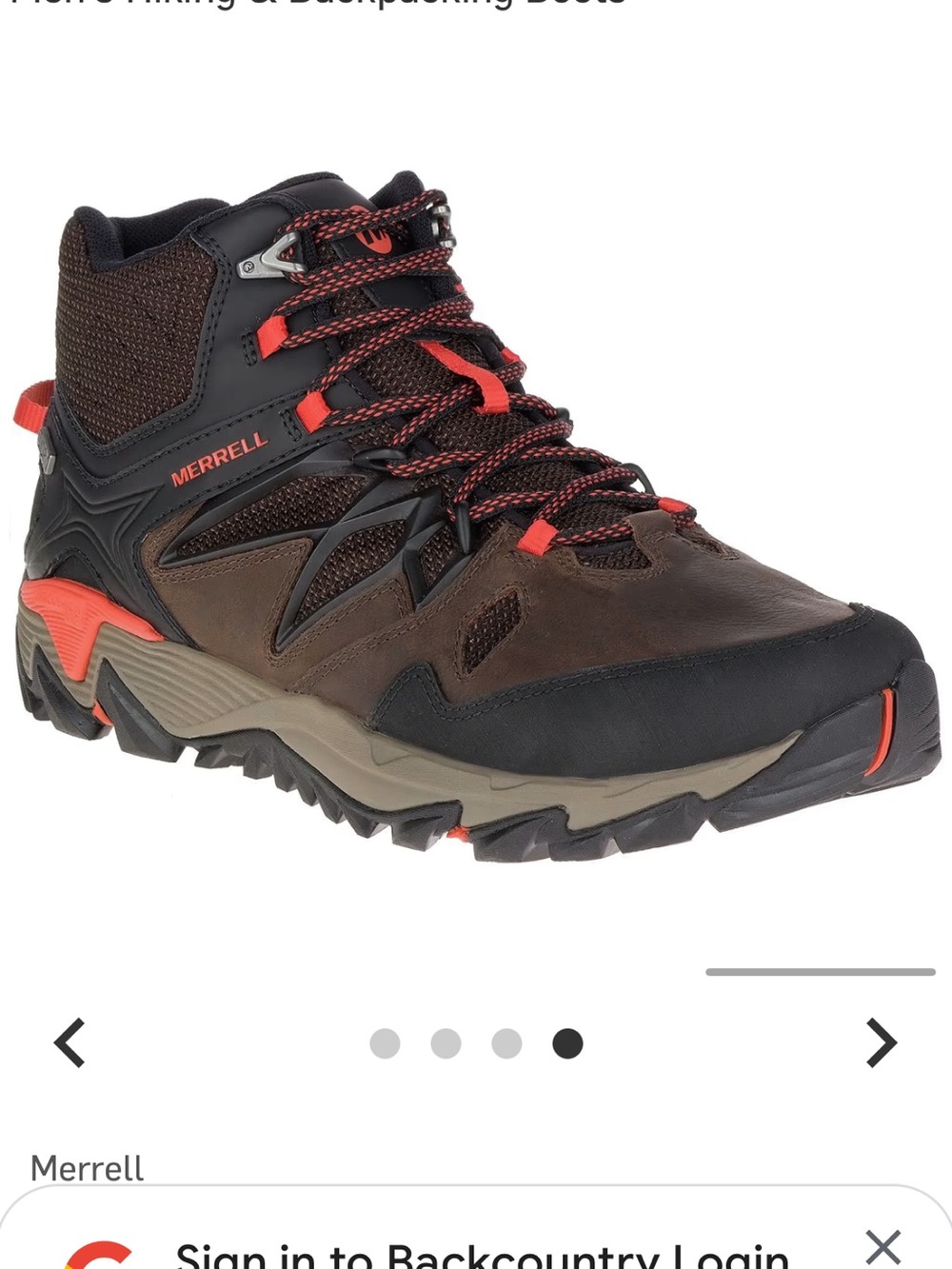 Merrell All Out Blaze Waterproof Select Dry Hiking Boots Performance Brown Red